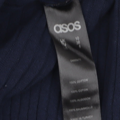 ASOS Women Blue Long Sleeve Cotton Tunic Jumper Size 10