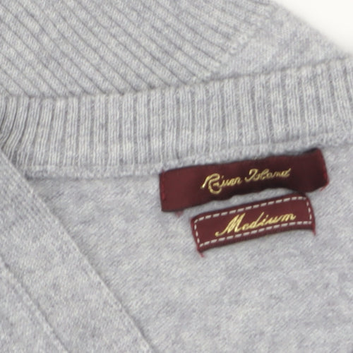 River Island Men’s Grey Merino Wool Blend V-Neck Jumper M