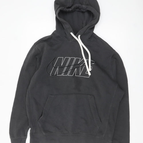 Nike Men's Black Pullover Hoodie M Fleece Logo Sportswear