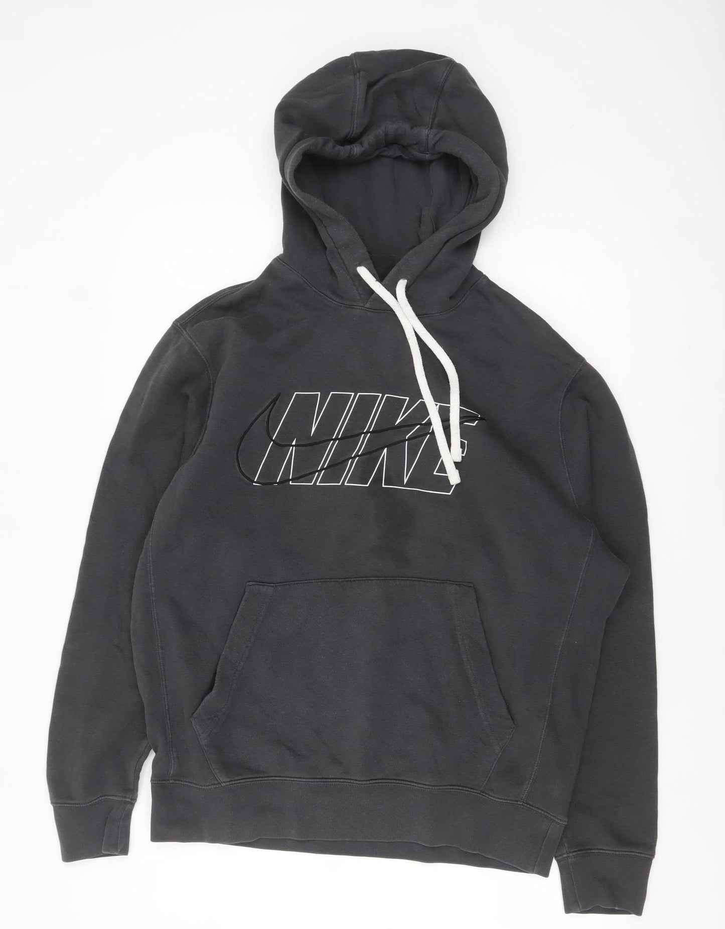 Nike Men's Black Pullover Hoodie M Fleece Logo Sportswear