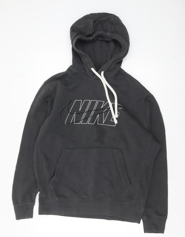 Nike Men's Black Pullover Hoodie M Fleece Logo Sportswear