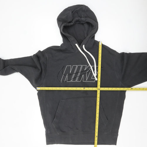 Nike Men's Black Pullover Hoodie M Fleece Logo Sportswear