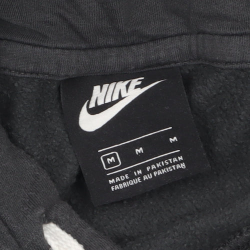 Nike Men's Black Pullover Hoodie M Fleece Logo Sportswear