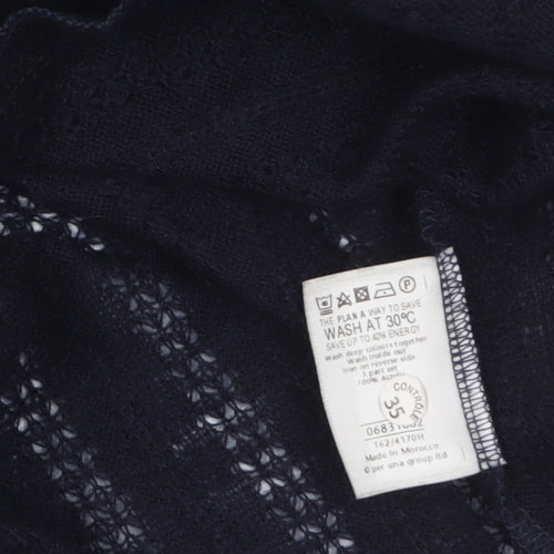 Marks and Spencer Per Una Women's Black Open Knit Tie Cardigan Size 18