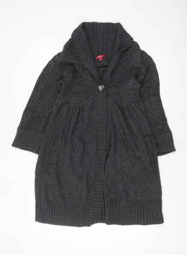 Monsoon Women's Grey Cable Knit Long Cardigan M