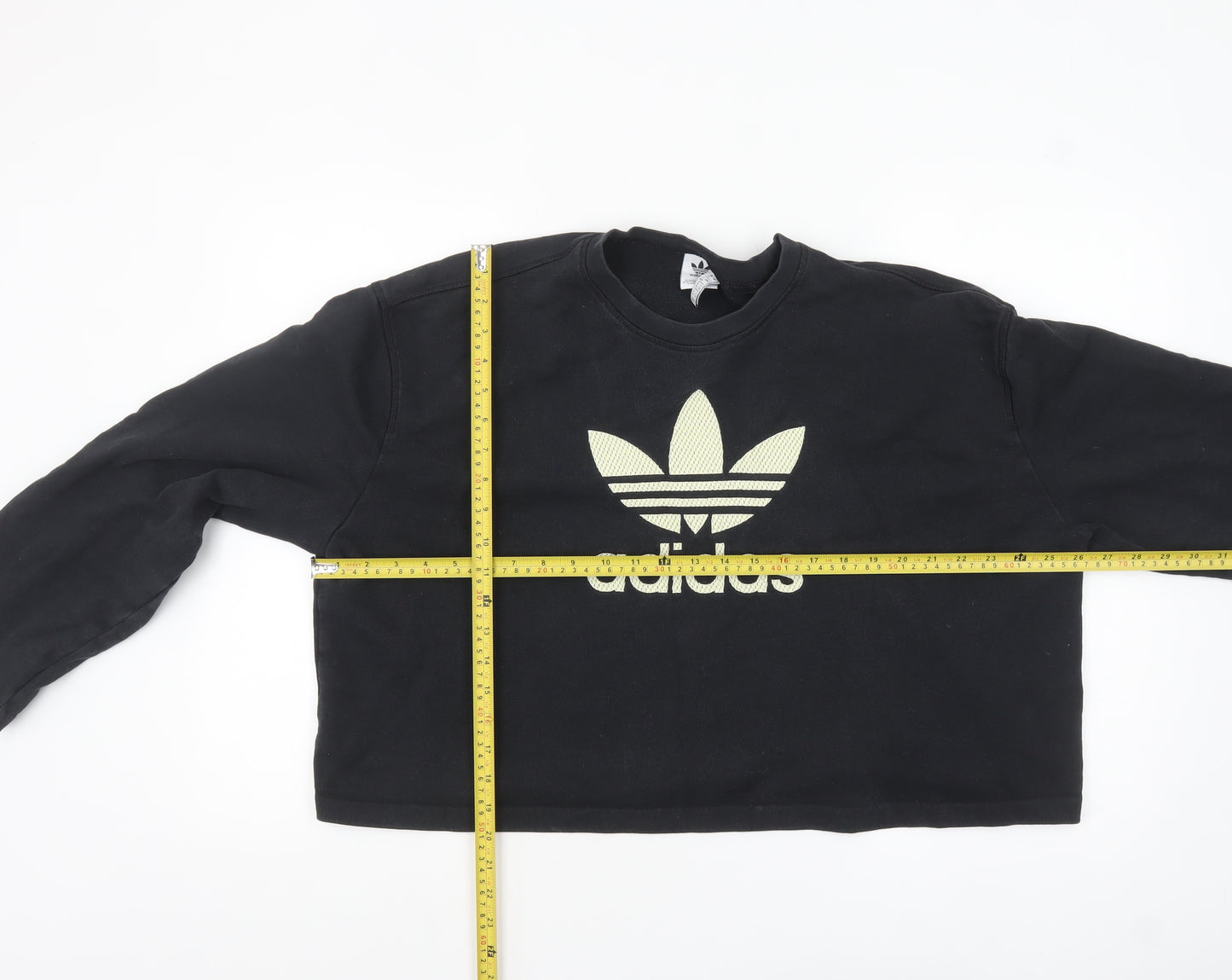 Adidas Womens Black Size 16 Crew Neck Logo Pullover Sweatshirt