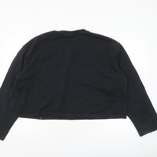 Adidas Womens Black Size 16 Crew Neck Logo Pullover Sweatshirt