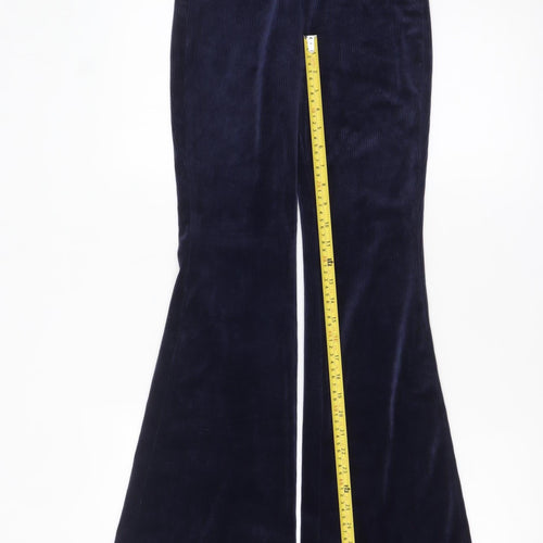 H&M Divided Womens Navy Blue Flared Corduroy Trousers XS