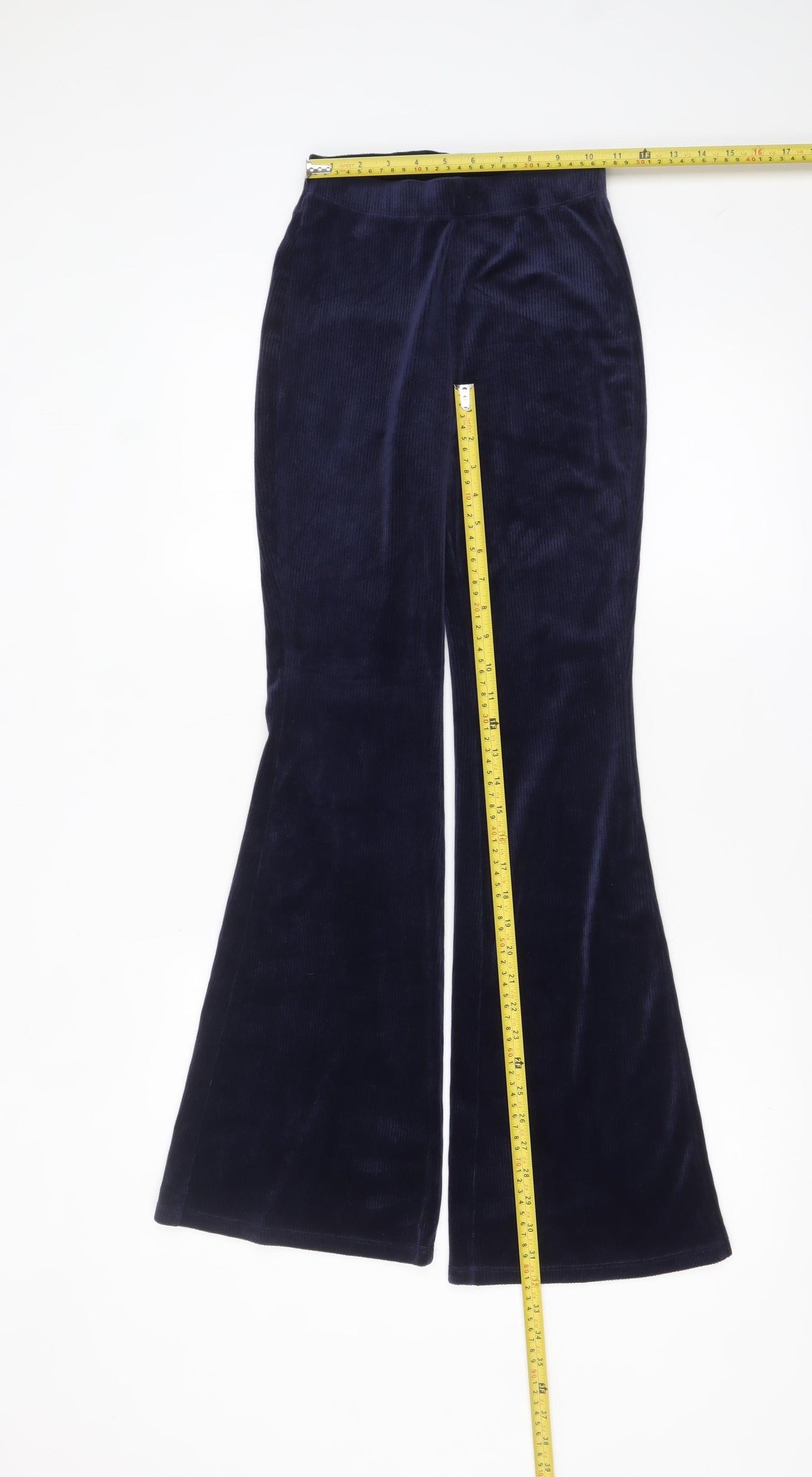 H&M Divided Womens Navy Blue Flared Corduroy Trousers XS