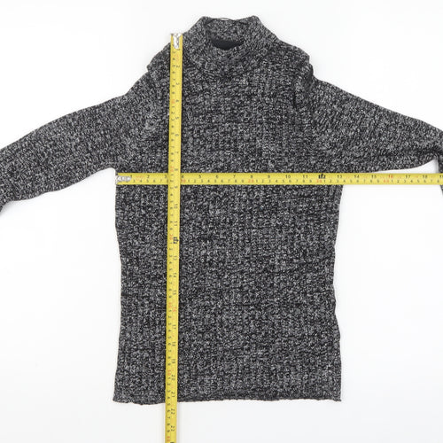 Monki Women's Grey Roll Neck Slim Knit Jumper Size S