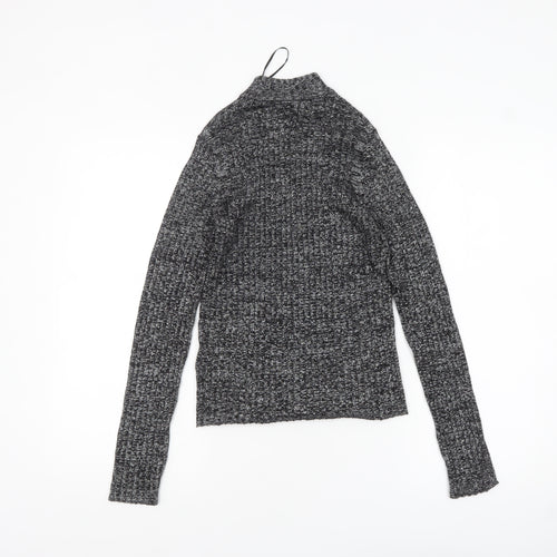 Monki Women's Grey Roll Neck Slim Knit Jumper Size S