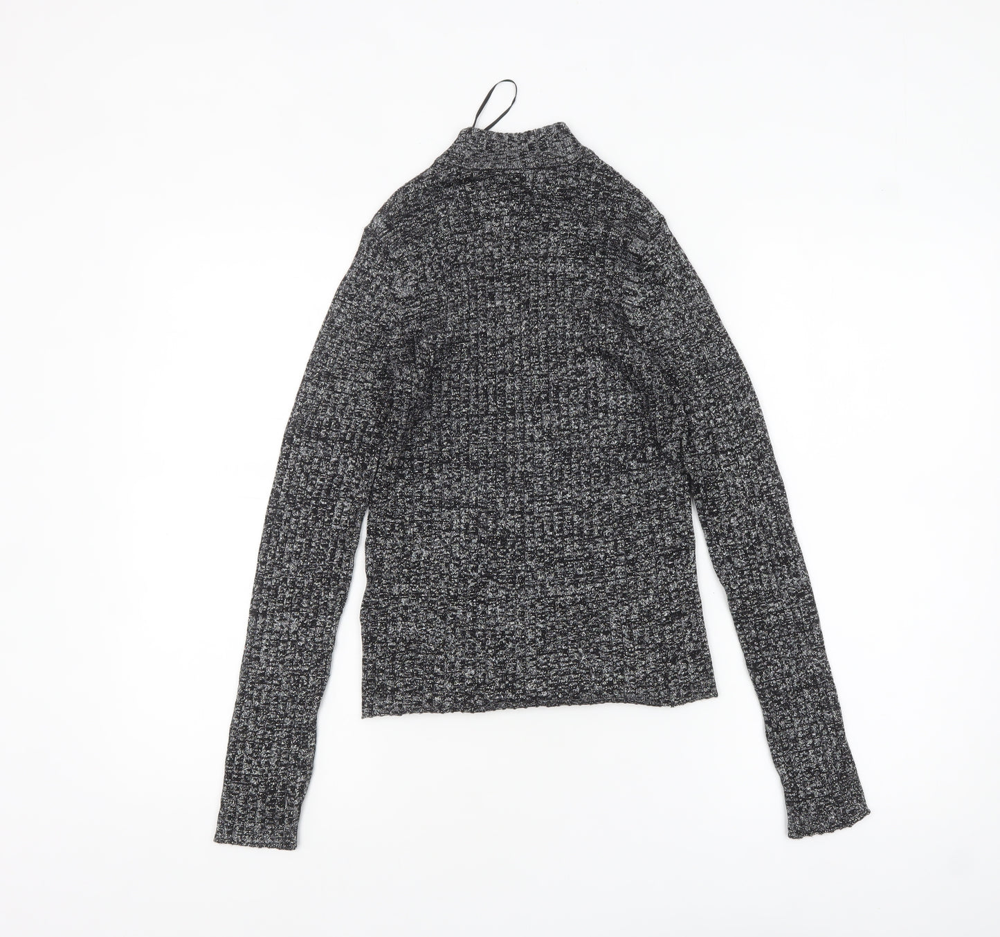 Monki Women's Grey Roll Neck Slim Knit Jumper Size S
