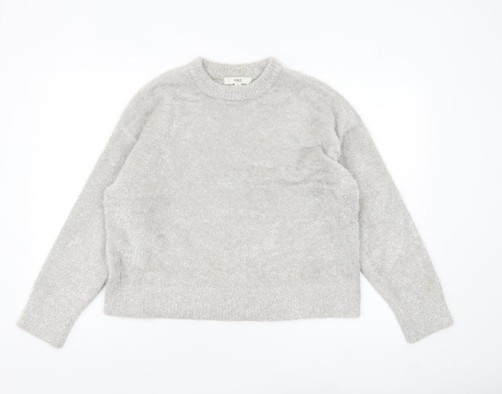 Marks and Spencer Womens Grey Glitter Knit Pullover Jumper M