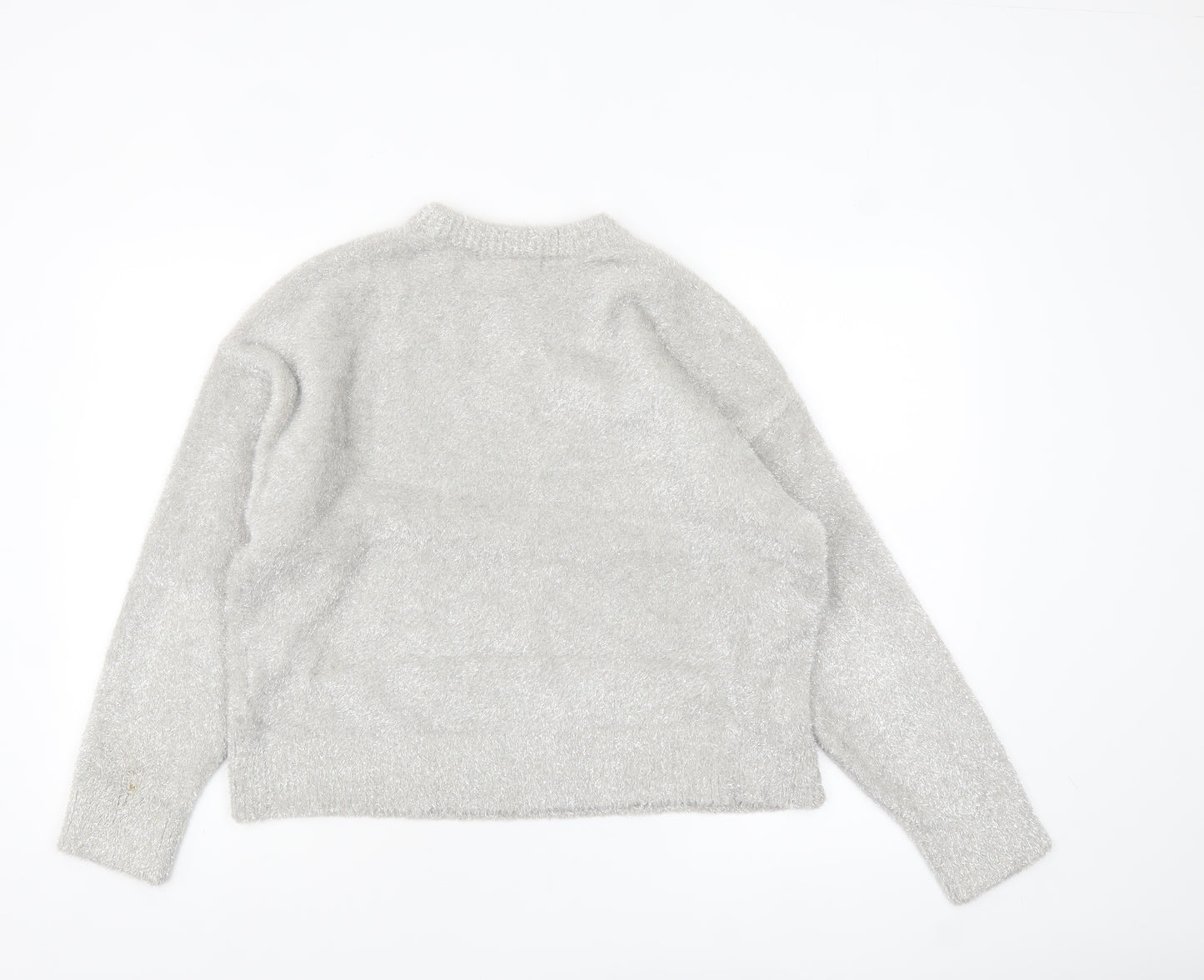 Marks and Spencer Womens Grey Glitter Knit Pullover Jumper M