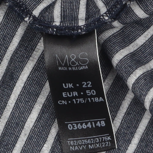 Marks and Spencer Women’s Blue Striped Shift Dress Size 22