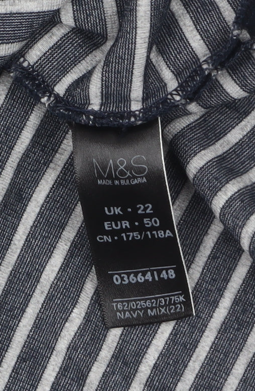 Marks and Spencer Women’s Blue Striped Shift Dress Size 22
