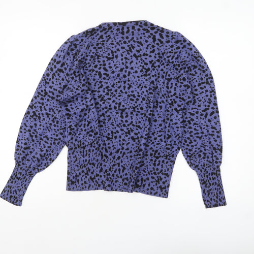 Marks and Spencer Women Purple Black Animal Print Jumper Size 14