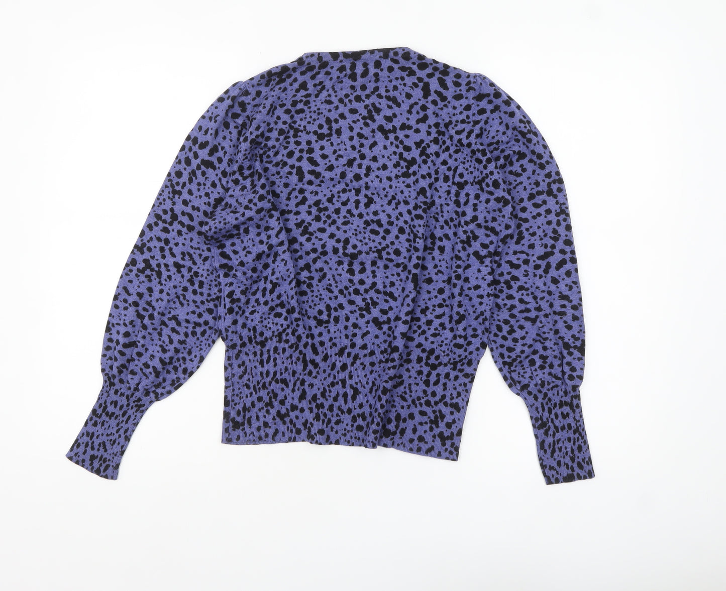 Marks and Spencer Women Purple Black Animal Print Jumper Size 14