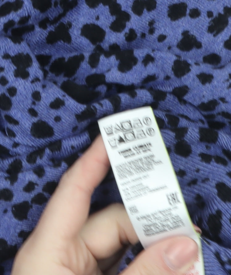 Marks and Spencer Women Purple Black Animal Print Jumper Size 14
