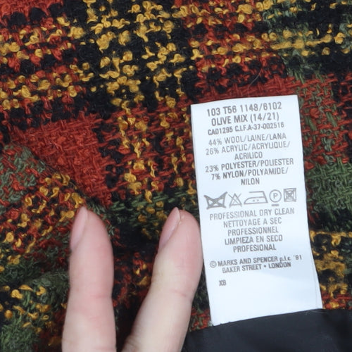 Marks and Spencer Women’s Multicoloured Wool Tweed Pencil Skirt UK 14