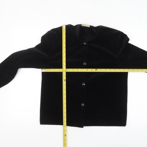 Classics Women's Black Sequin Cuff Velvet Jacket Size 12