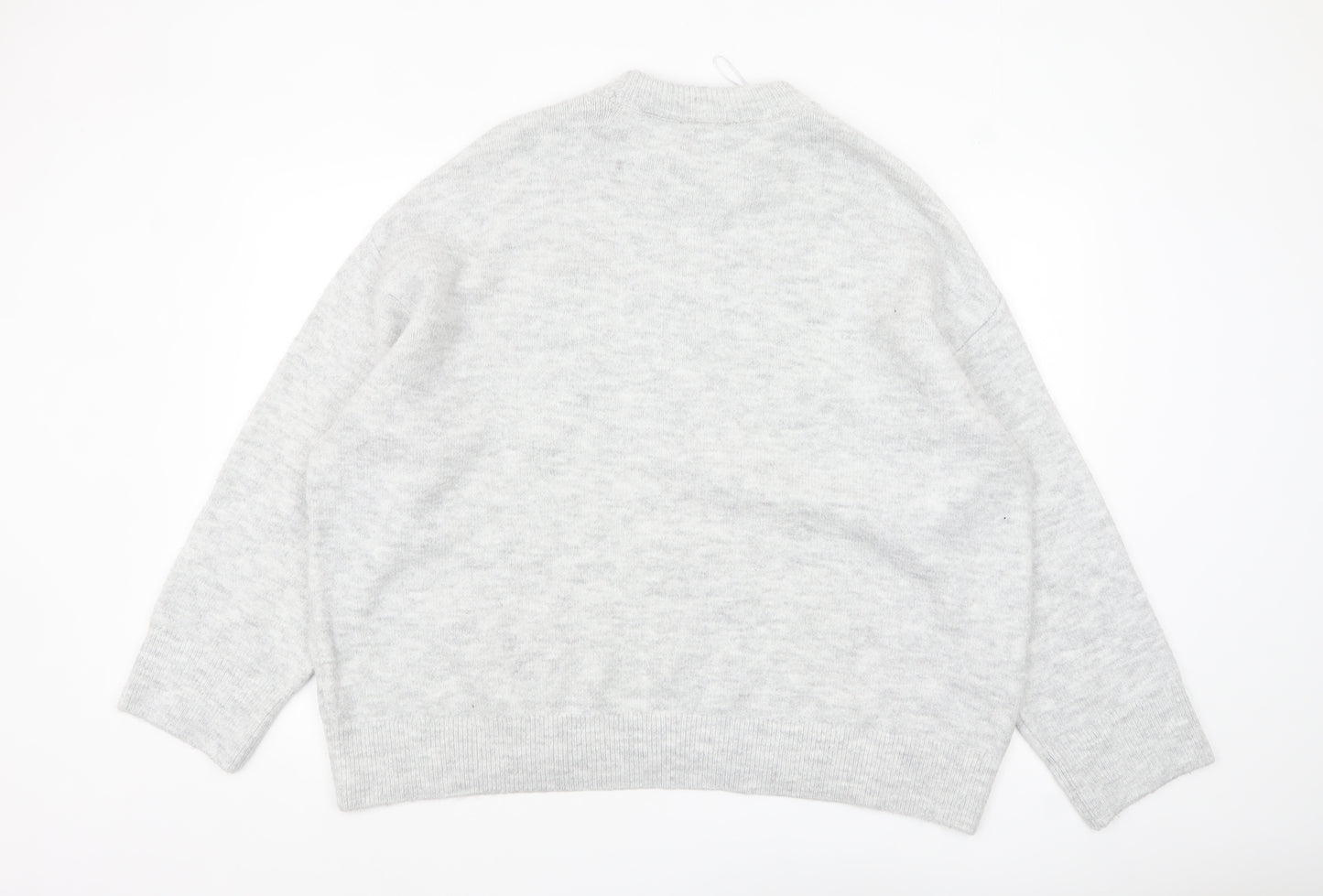 New Look Women Grey NYC Pullover Jumper Size L Crew Neck Soft Knit