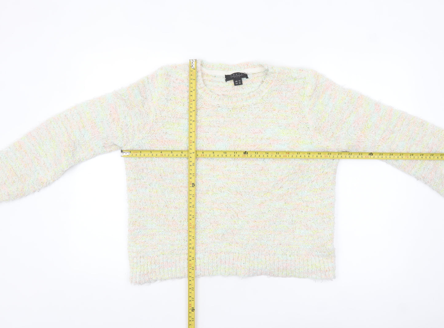 Amara Reya Women’s Multicoloured Knit Jumper Size 16 Long Sleeve