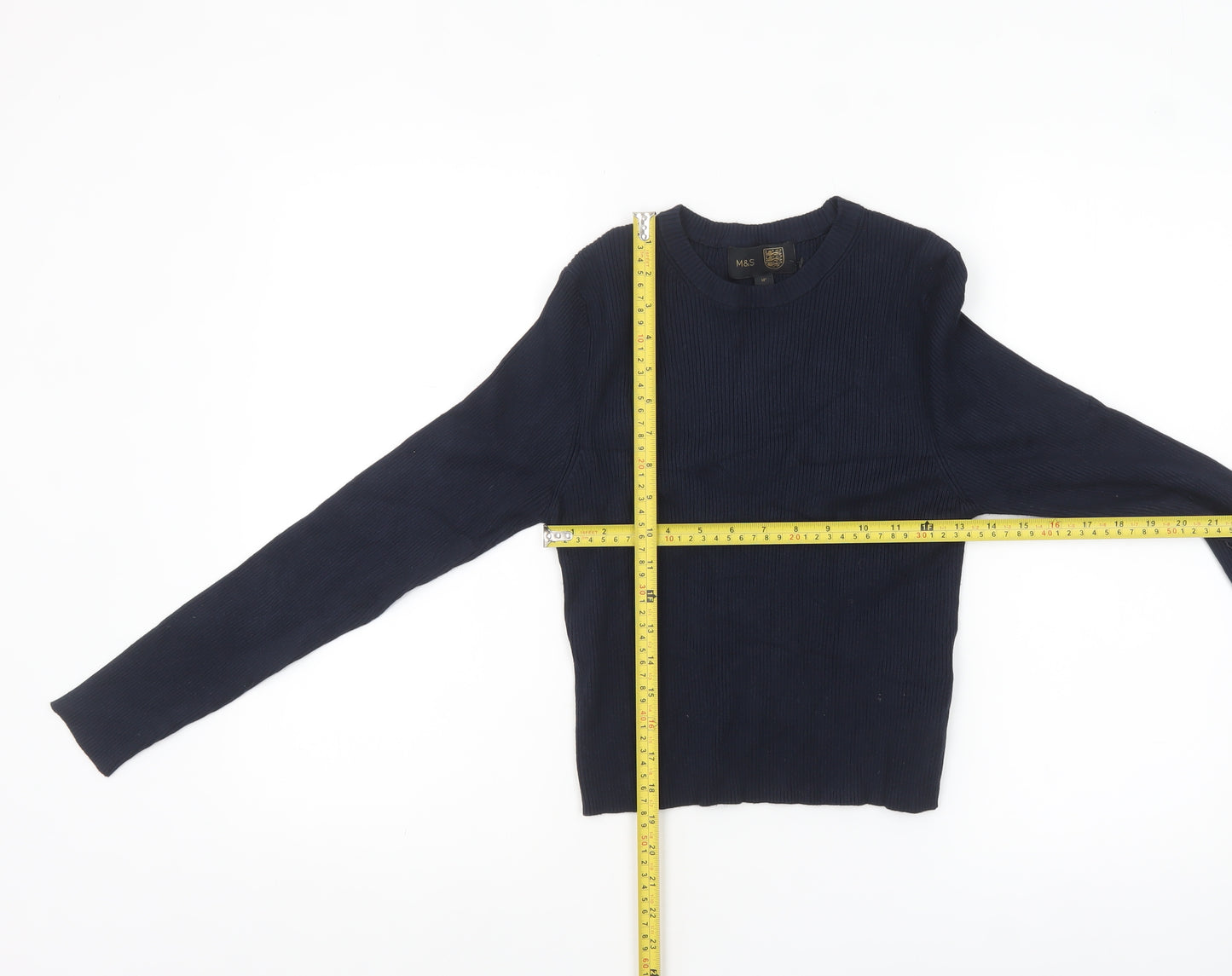 Marks and Spencer Women's Navy Blue Size 14 Crew Neck Pullover Jumper