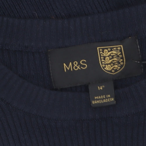 Marks and Spencer Women's Navy Blue Size 14 Crew Neck Pullover Jumper