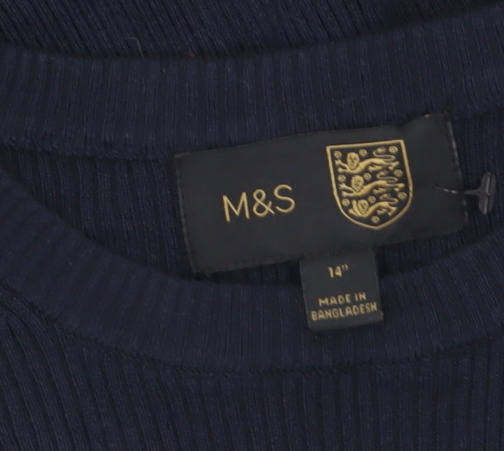 Marks and Spencer Women's Navy Blue Size 14 Crew Neck Pullover Jumper
