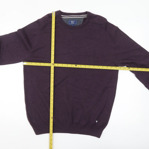 DG'S Drifter Men's Purple Cotton Acrylic Crew Neck Jumper L