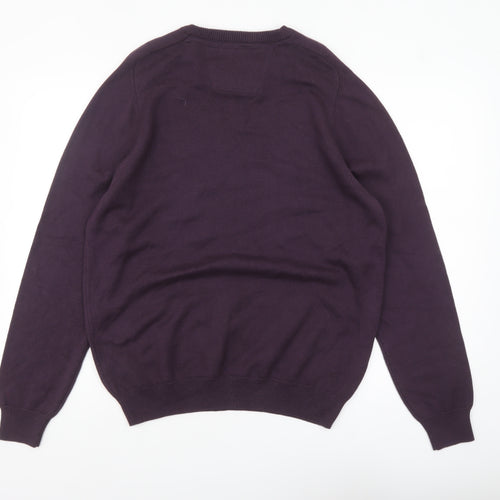 DG'S Drifter Men's Purple Cotton Acrylic Crew Neck Jumper L