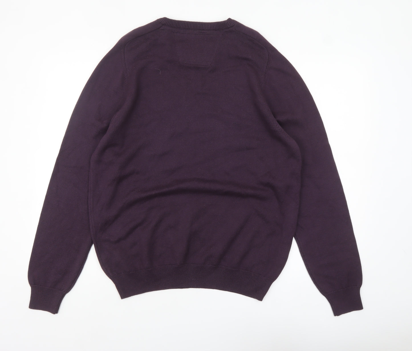 DG'S Drifter Men's Purple Cotton Acrylic Crew Neck Jumper L