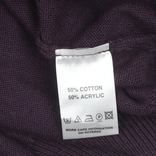 DG'S Drifter Men's Purple Cotton Acrylic Crew Neck Jumper L