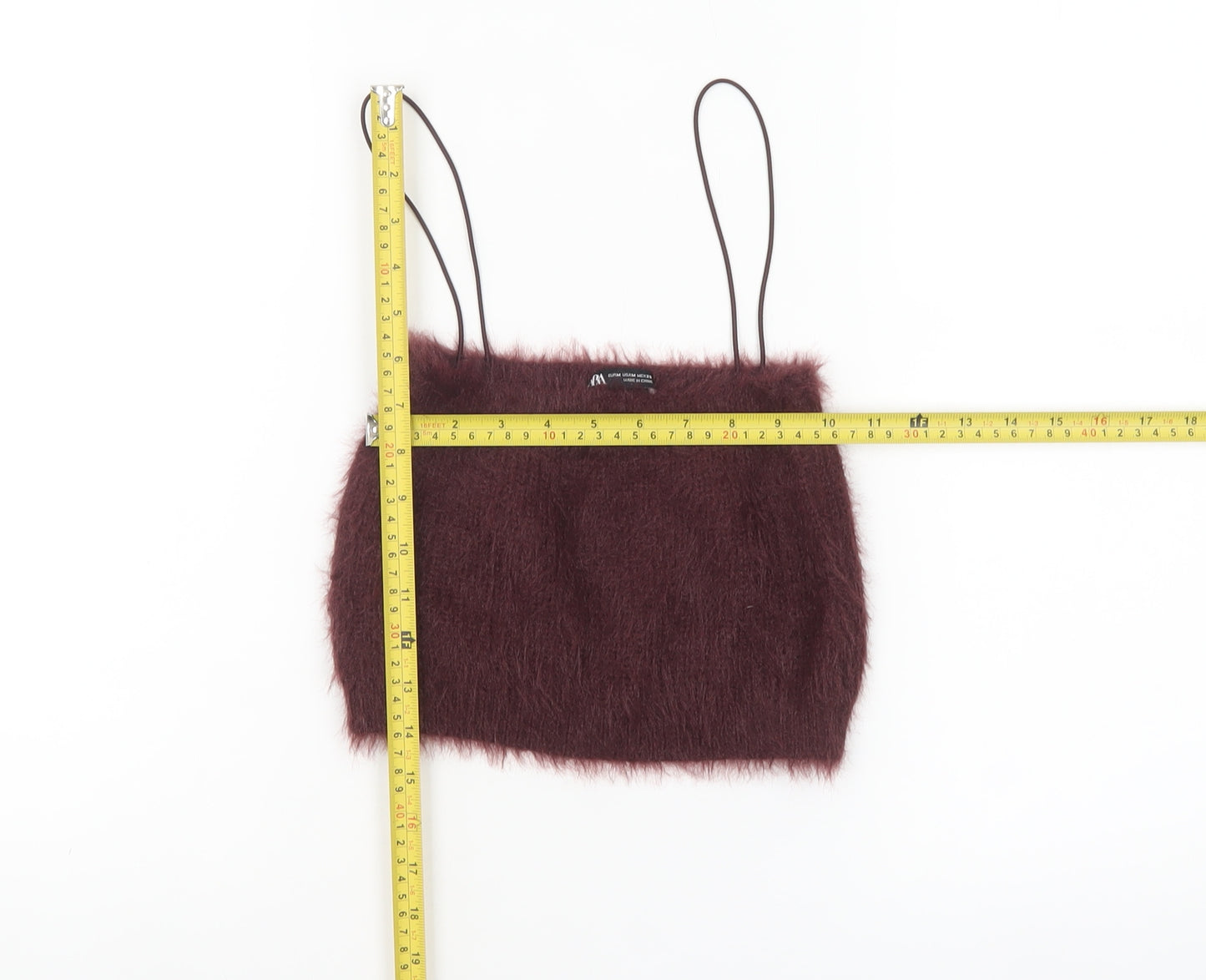 Zara Women Brown Fuzzy Knit Camisole Tank Top Size S