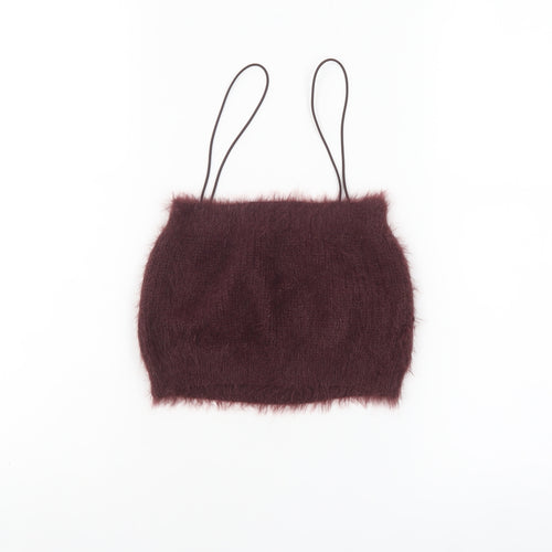 Zara Women Brown Fuzzy Knit Camisole Tank Top Size S