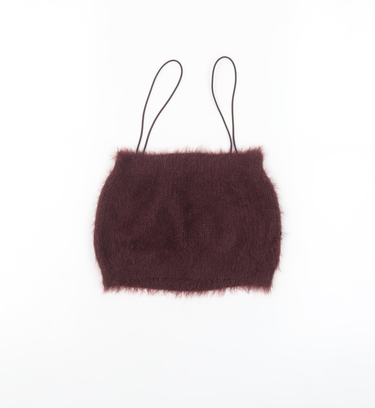 Zara Women Brown Fuzzy Knit Camisole Tank Top Size S