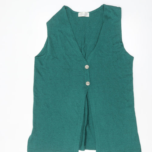 Future Lady Women's Green Sleeveless V-Neck Knit Vest XL