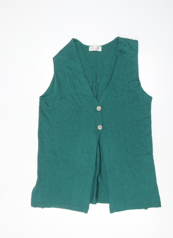 Future Lady Women's Green Sleeveless V-Neck Knit Vest XL