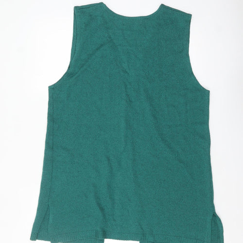 Future Lady Women's Green Sleeveless V-Neck Knit Vest XL