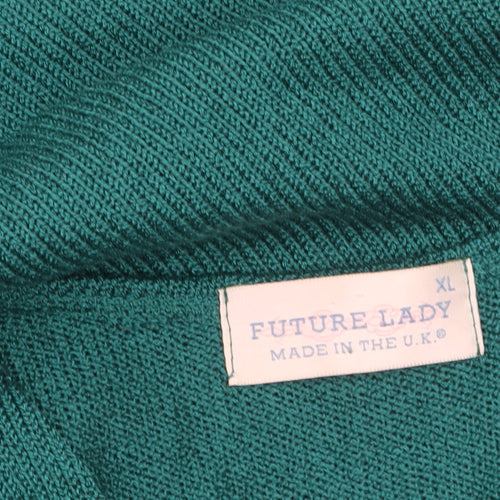 Future Lady Women's Green Sleeveless V-Neck Knit Vest XL