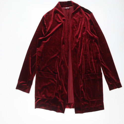 Cotton Traders Women's Red Velvet Blazer Jacket Size 10