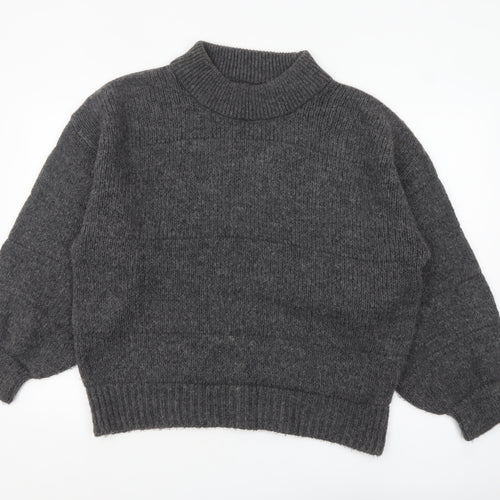 ASOS Women’s Grey Mock Neck Long Sleeve Pullover Jumper Size 12