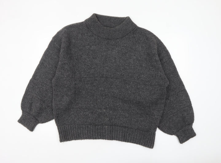 ASOS Women’s Grey Mock Neck Long Sleeve Pullover Jumper Size 12