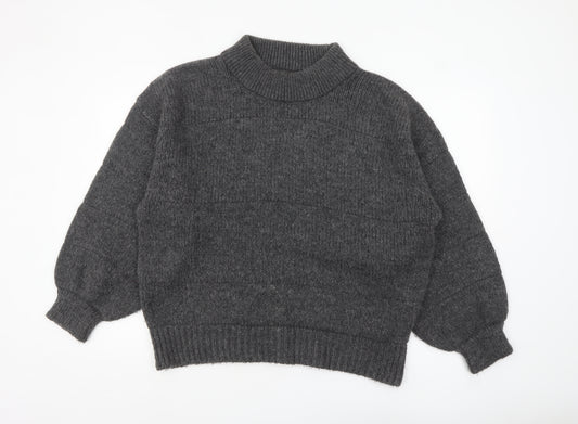 ASOS Women’s Grey Mock Neck Long Sleeve Pullover Jumper Size 12