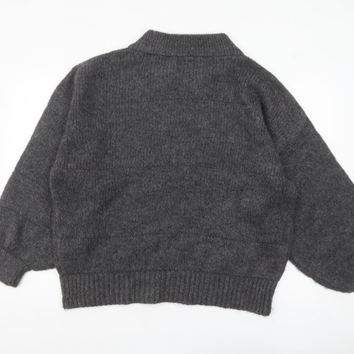 ASOS Women’s Grey Mock Neck Long Sleeve Pullover Jumper Size 12