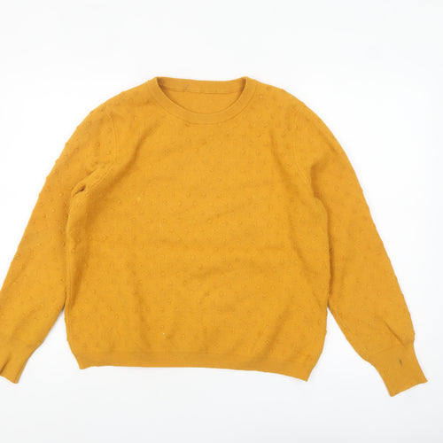 Oasis Women Yellow Knit Pullover Jumper Size XL Crew Neck