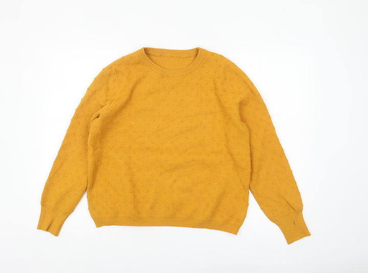 Oasis Women Yellow Knit Pullover Jumper Size XL Crew Neck