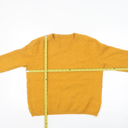 Oasis Women Yellow Knit Pullover Jumper Size XL Crew Neck
