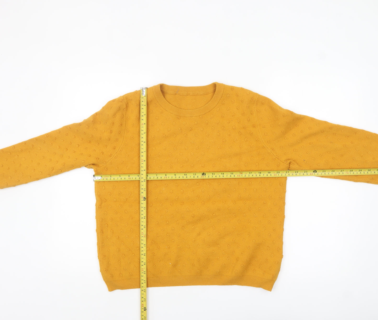Oasis Women Yellow Knit Pullover Jumper Size XL Crew Neck